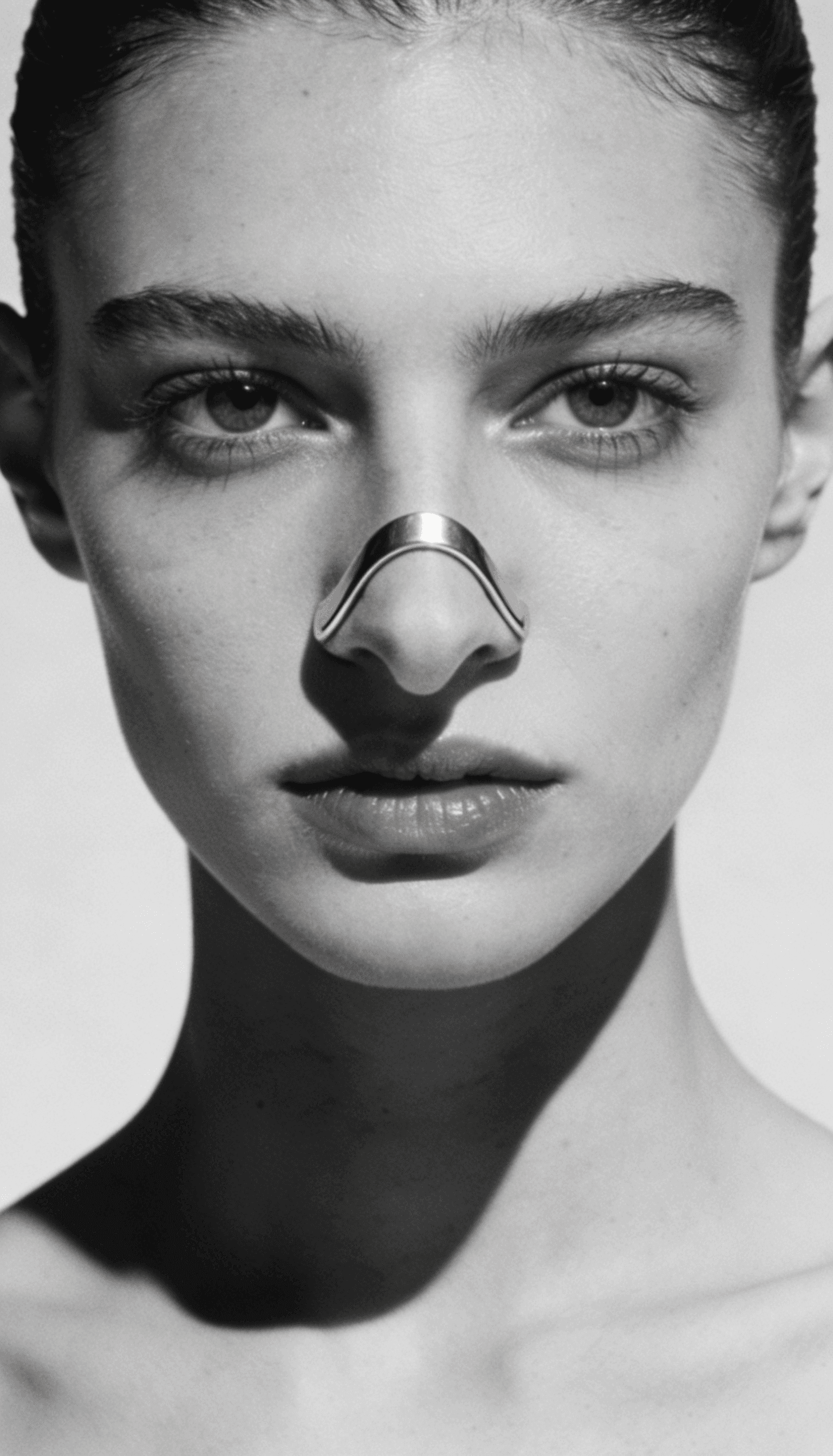 Model wearing a sculptural Nymeira piece